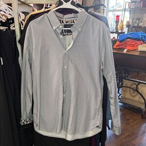 Men's Classic Black and White Button Down Shirt